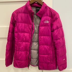 Girls pink north face jacket